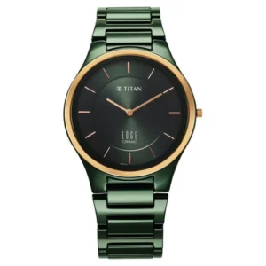 Titan Edge Bicolour NT1696KC10 Men’s Green Dial and Green Ceramic Strap Watch