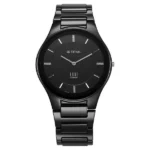 Titan Edge Ceramic NT1696NC12 Men’s Glossy Black Dial with Diamonds and Ceramic Strap Watch