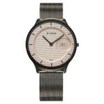 Titan Edge Murals 1843QM07 Men’s Pink Dial Grey Stainless Steel Strap Watch