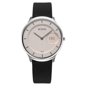 Titan Edge Murals 1843SL02 Men’s Pink Dial Black Leather Strap Watch