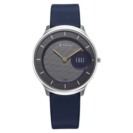 Titan Edge Murals 1843SL03 Men’s Blue Dial Blue Leather Strap Watch