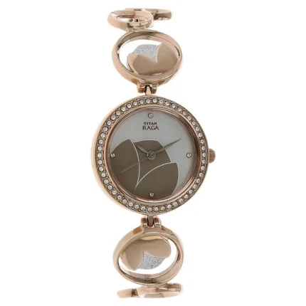 Titan Raga Garden of Eden Women’s Watch with Mother of Pearl Dial and Two-Tone Strap – NT2539KM01