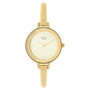 Titan Raga Viva Women’s Watch with Champagne Dial and Gold Metal Strap – NS2575YM01