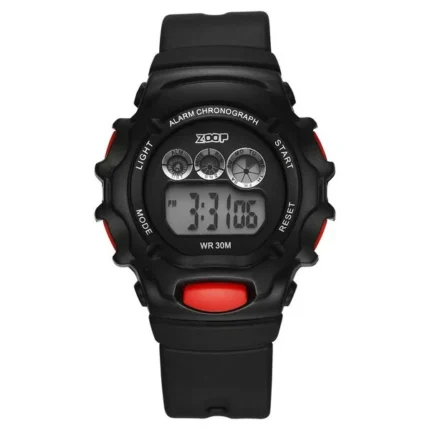 Zoop Digital Watch for Boys Kids with Black Strap & Digital Dial – 26035PP05W