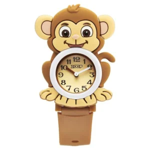 Zoop Analog Monkey Watch with Brown Dial and Brown Strap for Kids NT26046PP01