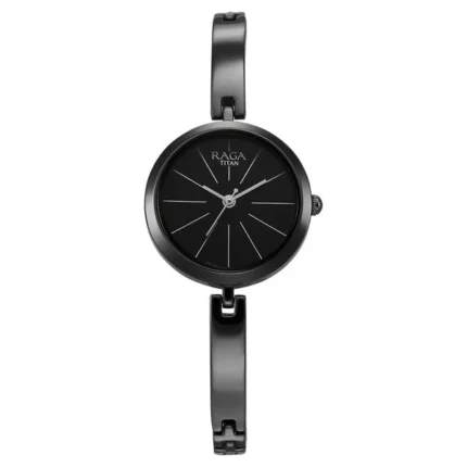 Titan Raga Viva NT2606QM04 Women’s Black Dial and Grey Metal Strap Watch