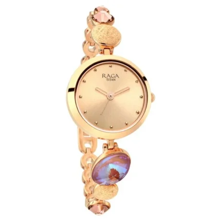 Titan Raga Charm NT2606WM08 Women’s Mother of Pearl Dial and Ornate Strap Watch