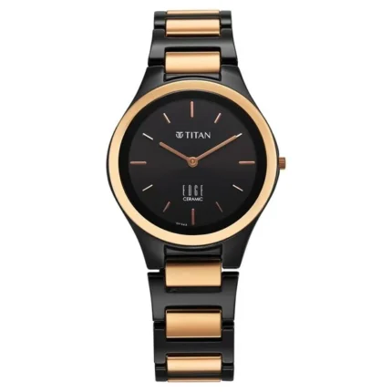 Titan Edge Ceramic NT2653KC05 Women’s Black Dial and Ceramic Strap Watch
