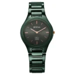 Titan Edge Ceramic NT2653QC06 Women’s Glossy Green Dial and Ceramic Strap Watch