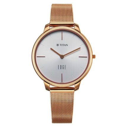 Titan Edge NT2654WM01 Women’s White Dial Stainless Steel Strap Watch