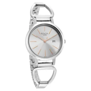 Titan Raga Viva Women’s Watch with Silver Dial, Date Display, and Silver Metal Strap – NS2669SM01