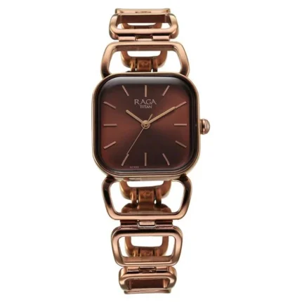 Titan Raga Ascend NT2697QM02 Women’s Watch with Brown Dial and Metal Strap