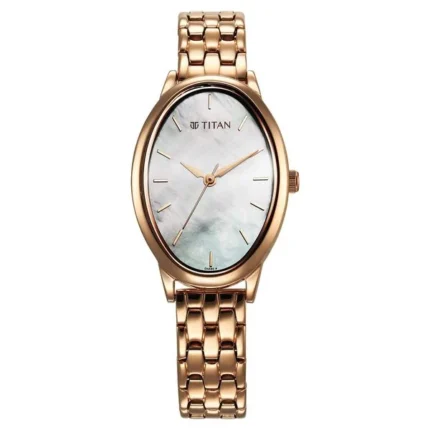 Titan Secluded Women’s Watch with Mother of Pearl Dial and Rose Gold Strap – 2707WM01