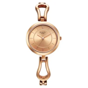 Titan Raga NT2727WM01 Women’s Rose Gold Dial Watch with Metal Strap