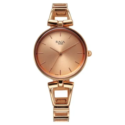 Titan Raga Ascend NT2747WM01 Women’s Rose Gold Dial and Metal Strap Watch