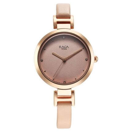 Titan Raga Memoirs Women’s Watch with Pink Dial and Pink Leather Strap – NT2752WL01