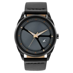 Fastrack MetaWe Quartz Analog Grey Dial Leather Strap Watch for Men - 3273NL04