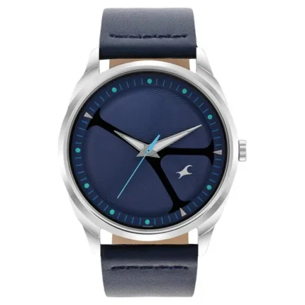 Fastrack MetaWe Quartz Analog Blue Dial Leather Strap Watch for Men - NT3273SL03