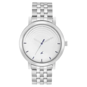 Fastrack Crush Quartz Analog White Dial Stainless Steel Strap Watch for Men - 3299SM01