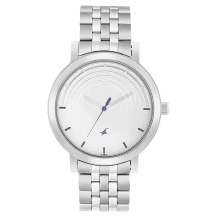 Fastrack Crush Quartz Analog White Dial Stainless Steel Strap Watch for Men - 3299SM01