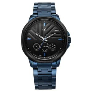 Fastrack Fleek Quartz Multifunction Black Dial Stainless Steel Strap Watch for Men - NT3303KM03