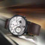 Fastrack Gambit Micromotor White Dial Brown Leather Strap Analog Watch for Men - NT3309NL01