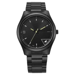 Fastrack Stunners Quartz Analog Black Dial Black Metal Strap Watch for Men 3317NM01