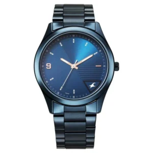 Fastrack Stunners Quartz Analog Blue Dial Blue Metal Strap Watch for Men 3317QM01