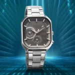 Fastrack Groove Multifunction Anthracite Dial Metal Strap Watch for Men 3321SM01