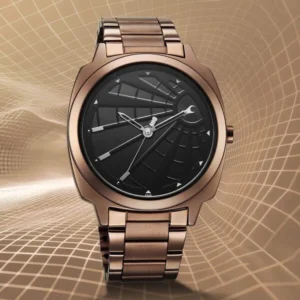 Fastrack Groove Quartz Analog Black Dial Stainless Steel Watch for Men 3322QM01