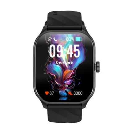 Fastrack Reflex Power 38086PP04 Smartwatch with Super AMOLED Arched Display & Black Strap