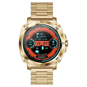 Fastrack Radiant FX3 38124YM01 Smartwatch with Gold Metal Strap & AMOLED Display