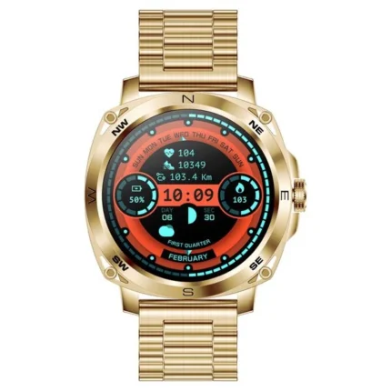 Fastrack Radiant FX3 38124YM01 Smartwatch with Gold Metal Strap & AMOLED Display