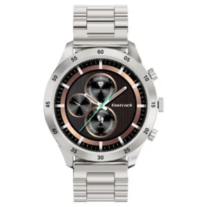 Fastrack Magnus FX2 38127SM01 Unisex Smartwatch with Silver Metal Strap