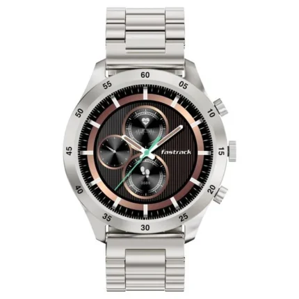 Fastrack Magnus FX2 38127SM01 Unisex Smartwatch with Silver Metal Strap