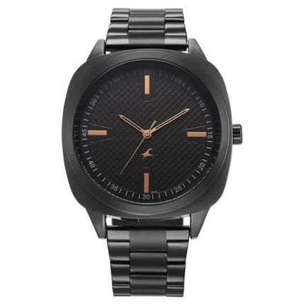 Fastrack Stunners X Quartz Analog Black Dial Stainless Steel Strap Watch for Men 38161NM01