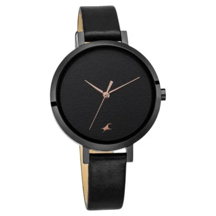 Fastrack Paint Me Quartz Analog Black Dial Leather Strap Watch for Girls NS6230NL01