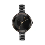 Fastrack Stunners Quartz Analog Black Dial Stainless Steel Strap Watch for Girls 6265NM02