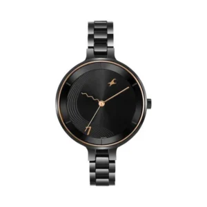 Fastrack Stunners Quartz Analog Black Dial Stainless Steel Strap Watch for Girls 6265NM02