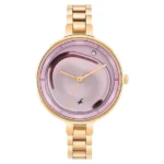 Fastrack MetaWe Quartz Analog Pink Dial Stainless Steel Strap Watch for Girls 6306WM01