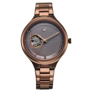 Fastrack Automatic Brown Dial Metal Strap Watch for Girls 6310QM01