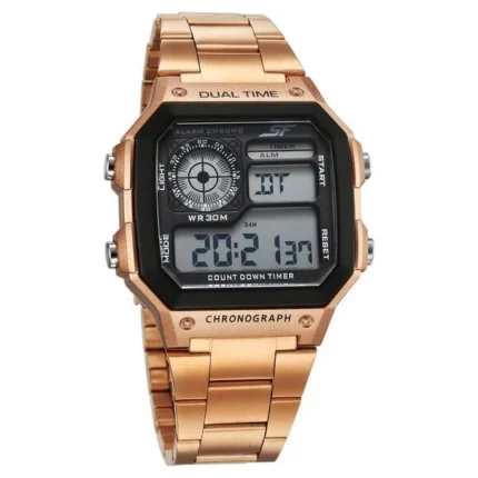 SF Hexa NT77134PM04W Metal Digital Dial Stainless Steel Strap Unisex Watch