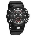 SF Analog-Digital Black Dial PU Strap Watch for Men – 77138PP03W