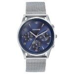 Sonata Wedding Edit Quartz Multifunction Blue Dial Stainless Steel Strap Watch for Men - 77140SM02