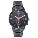 Sonata Wedding Edit Quartz Multifunction Black Dial Stainless Steel Strap Watch for Men - 77145NM01