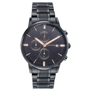 Sonata Wedding Edit Quartz Multifunction Black Dial Stainless Steel Strap Watch for Men - 77145NM01