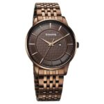 Sonata Wedding Quartz Analog Brown Dial Stainless Steel Strap Watch for Men - 77153QM02
