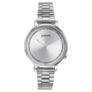 Sonata Elegant Essentials Quartz Analog Silver Dial Stainless Steel Strap Watch for Women - 87045SM03W