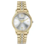 Sonata Glam Gold Quartz Analog Silver Dial Stainless Steel Strap Watch for Women - 87062BM01W