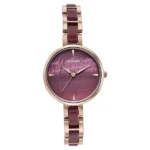 Sonata Wedding Edit Quartz Analog Maroon Dial Stainless Steel with Acetate Strap Watch for Women - 87064KD05